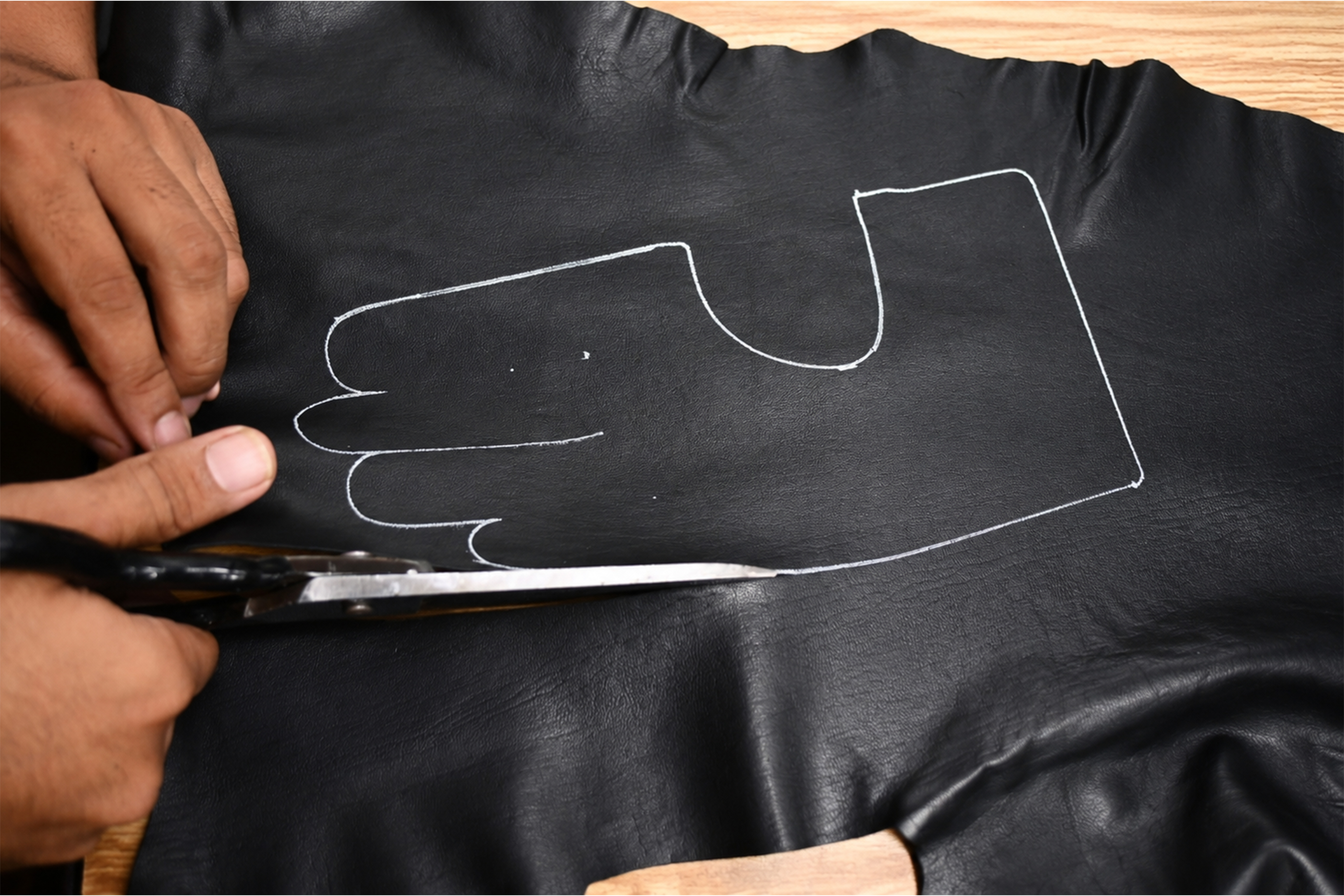 Fabrics Cutting with Scissors