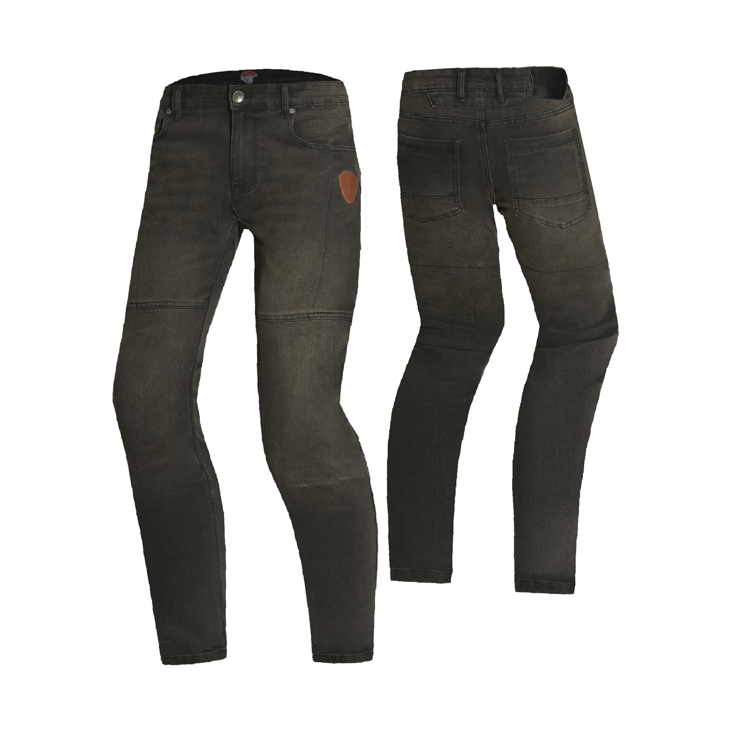 Cobija Black Dirty Black Vintage Moto-Denim Jeans image 1