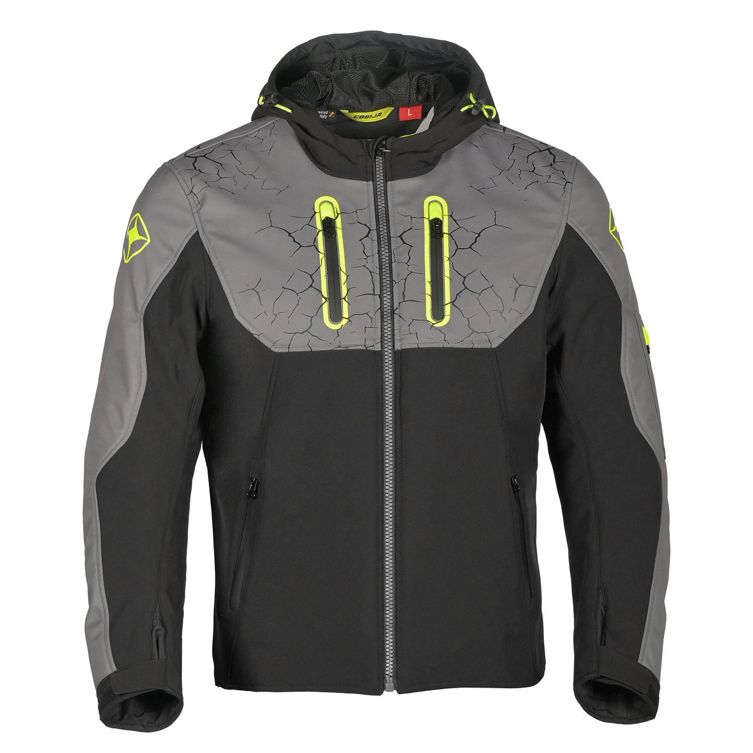 Cobija Crackle Grey & Black Technical Riding Hoodie image 1